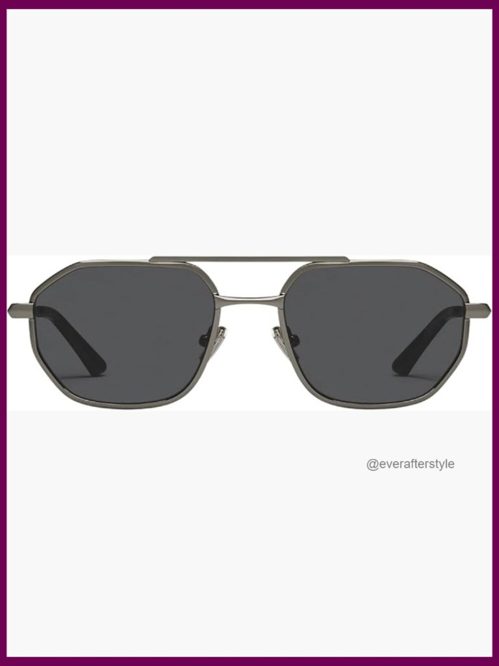 Geometric Aviator Sunglasses with UV Protection, Metal Frame
